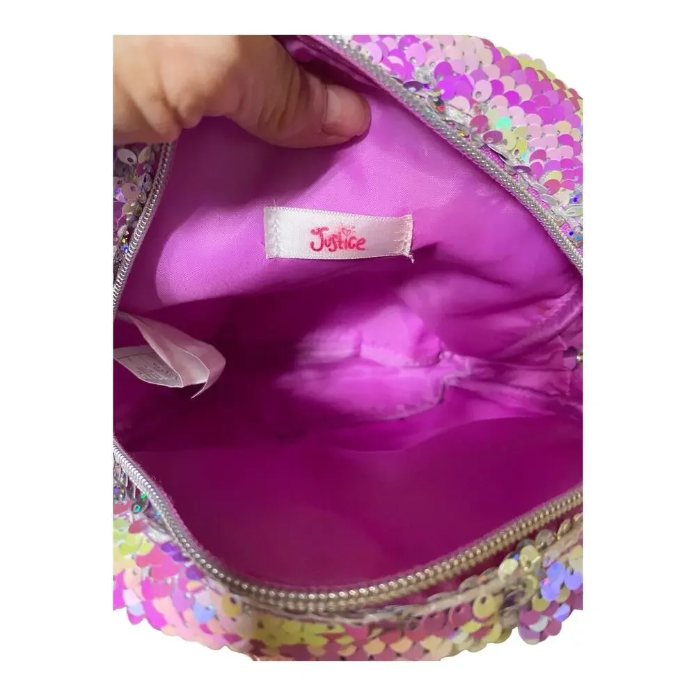 JUSTICE Sequin backpack, purple, Pink & Blue.‎